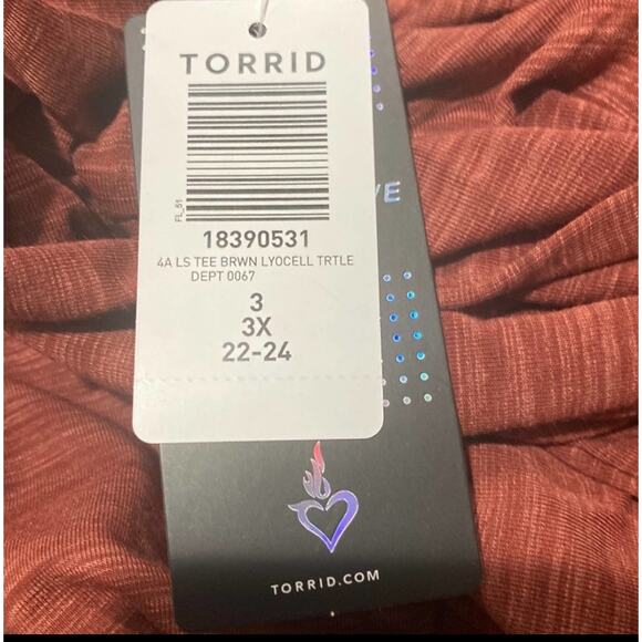 Torrid Lyocell Mock Turtleneck Long Sleeve Active Top 3X - Picture 5 of 5